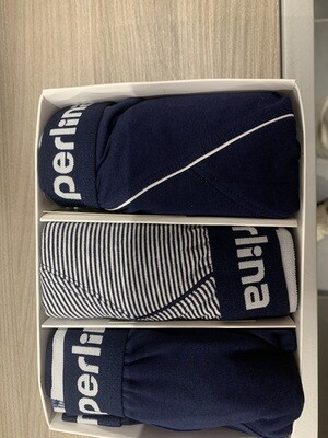 Perlina Heren boxer short: basis model, 3 pack ( zwart / grijs of blauw )