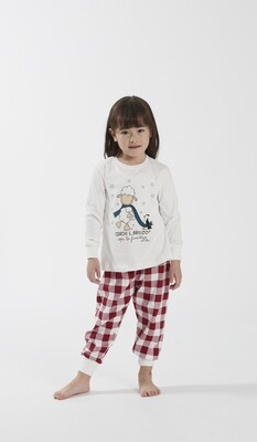 Happy People Meisjes pyjama: Interlock, Wolf in de sneeuw