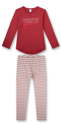 Sanetta Meisjes Pyjama: rood, 100% katoen