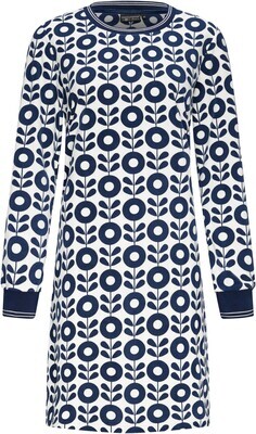 Pastunette Nachthemd: Fleece, blauw bedrukking