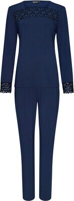 Pastunette Deluxe Dames pyjama: Tencel, Donker blauw