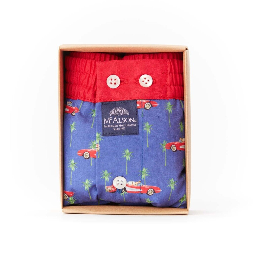 MC Alson Boxershort Heren: LA Blue, Los model met ingewerkte slip