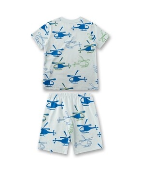 Sanetta Jongens pyjama: Korte mouw / short, Helikopter