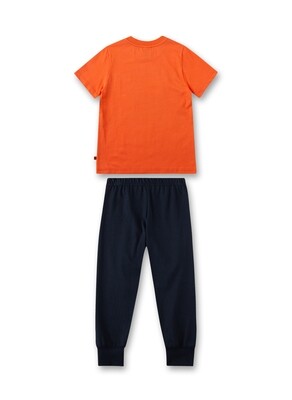Sanetta Jongens pyjama: Korte mouw / lange broek, Oranje