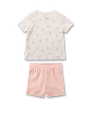 Sanetta Meisjes Pyjama: Vlinder motief, korte mouw / short