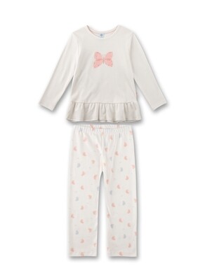 Sanetta Meisjes Pyjama: Vlinder motief, Lange mouw / lange broek