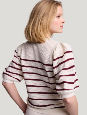 Summum Pull: gestreept, korte mouw