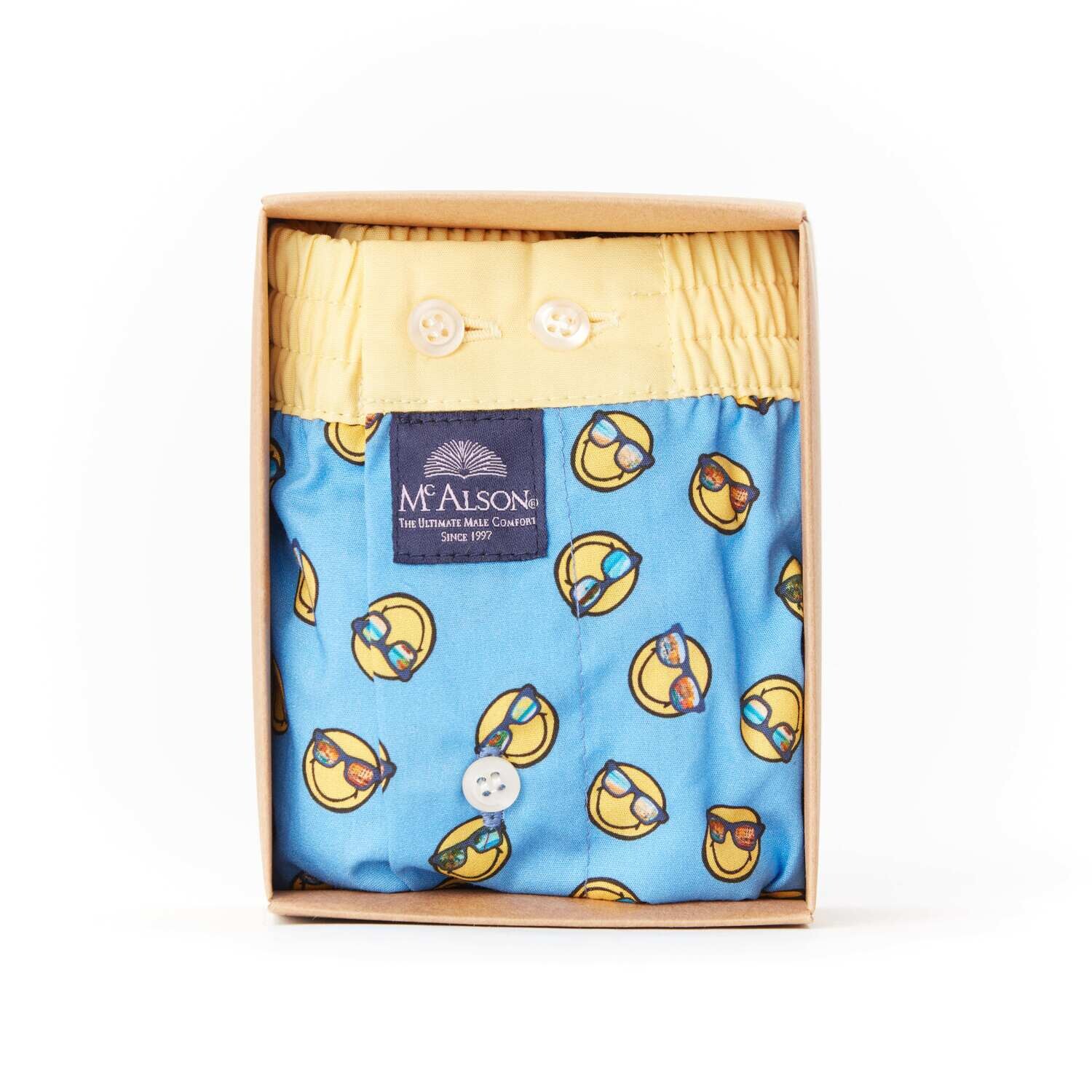 MC Alson Boxershort Heren: Smileys, los model, ingewerkte slip