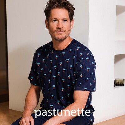 Pastunette heren pyjama: Korte mouw / Short, 100% Katoen