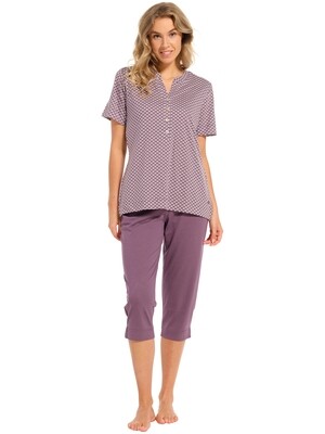 Pastunette Deluxe Dames pyjama: Dark Purple, Tencel kwaliteit