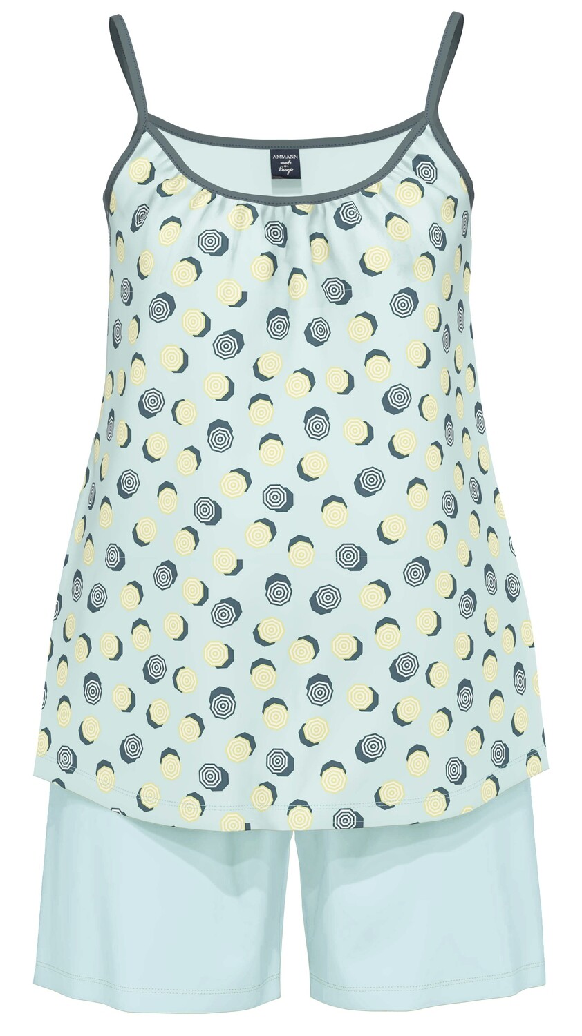 Ammann Dames Pyjama: Licht blauw, ( OPGEPAST, DONKER BLAUWE BROEK