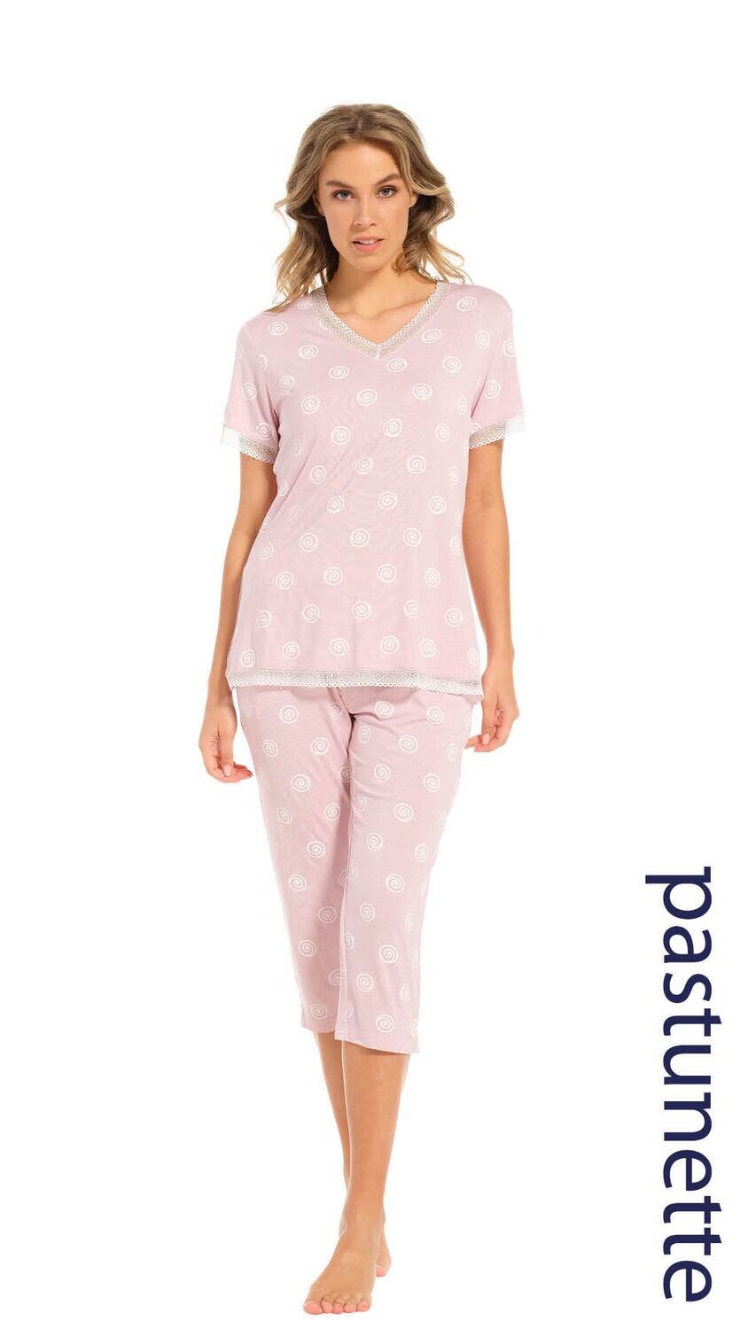 Pastunette Pyjama Dames: Korte mouw, drie kwart broek Tencel