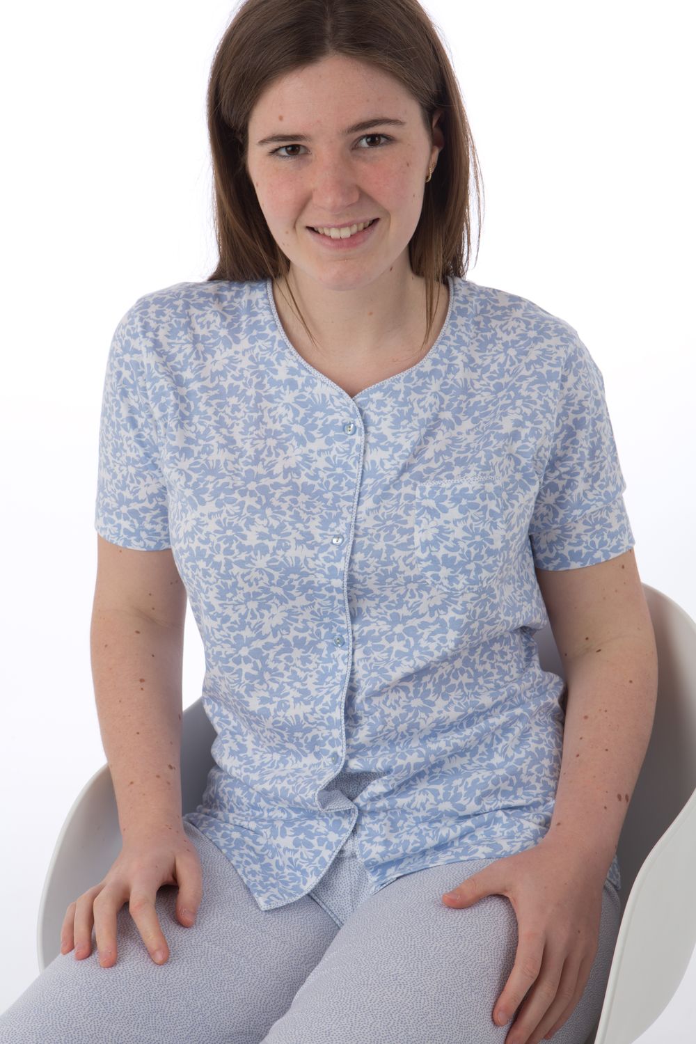 Perlina Dames pyjama: FAE, Doorknoop model