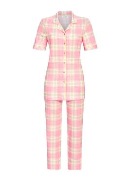 Ringella dames pyjama: Doorknoop model, korte mouw - 7/8 broek