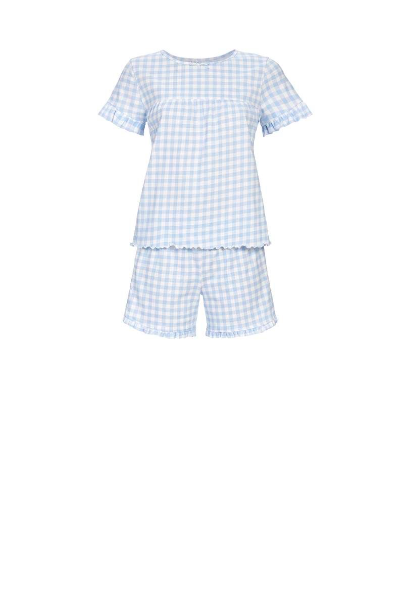 Ringella Pyjama dames: korte mouw + short, Blauw / wit