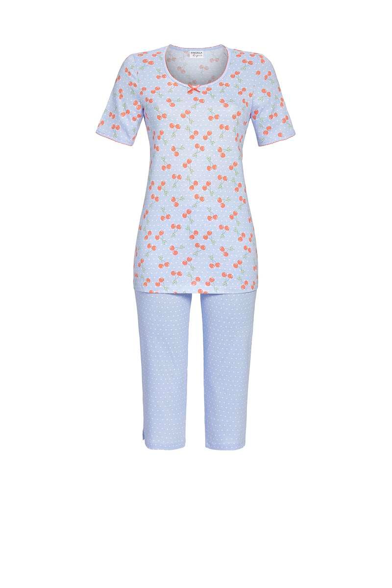 Ringella Pyjama Dames: korte mouw, Capri broek, kersenprint