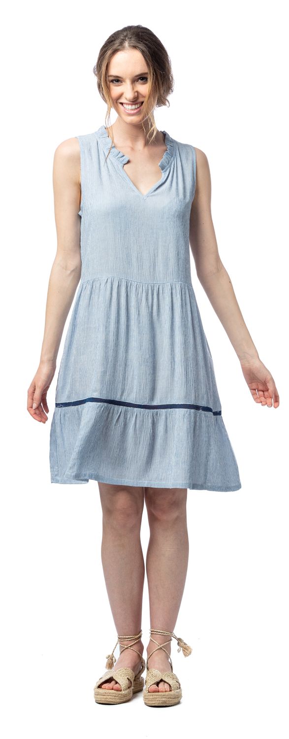Egatex strandkleed: Blauw / wit, bohemien stijl