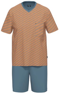 Ammann Heren Pyjama: Korte mouw / short, Oranje / blauw