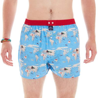 MC Alson Boxershort Heren: Wereldbol, los model, ingewerkte slip