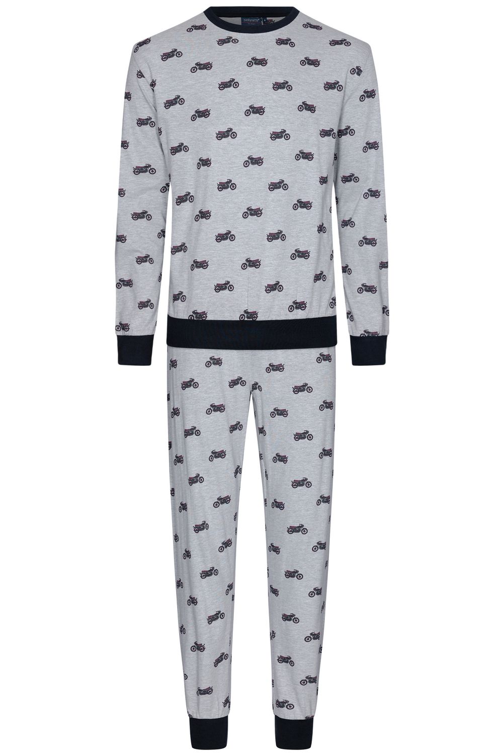 Pastunette Heren Pyjama: Moto&#39;s, Grijs