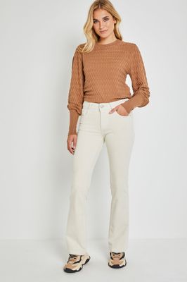 Para Mi Dames broek: Jade, Vintage Corduroy, Off White, ( Ribfluweel )