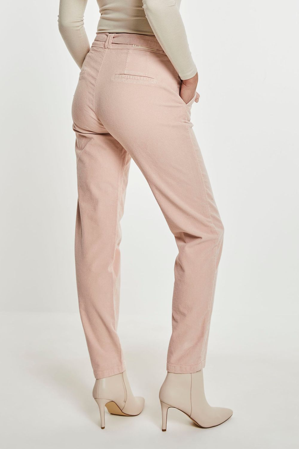 Para Mi Dames broek: Cate, Ribcord, old Pink ( fijn ribflwueel )