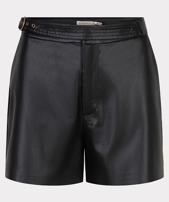 Esqualo Short: Vegan Leather, Zwart