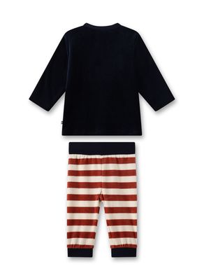 Sanetta Pyjama Jongens: Velours, helikopter, Donker blauw