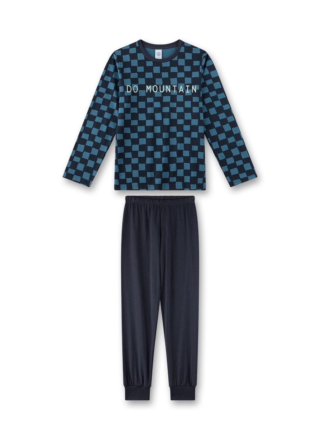Sanetta Pyjama Jongens: carree motief, 100% Katoen