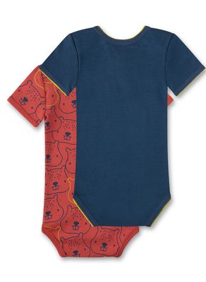 Sanetta Romper jongens: Bever, Duopack