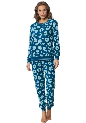 Pastunette Pyjama Dames: Licht blauw geprint, velours