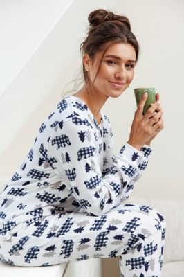 Pastunette Rebelle dames pyjama: Snow, Fleece