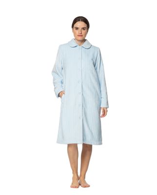 Egatex kamerjas dames: blauw, met knopen, zeer warm tot 3XL