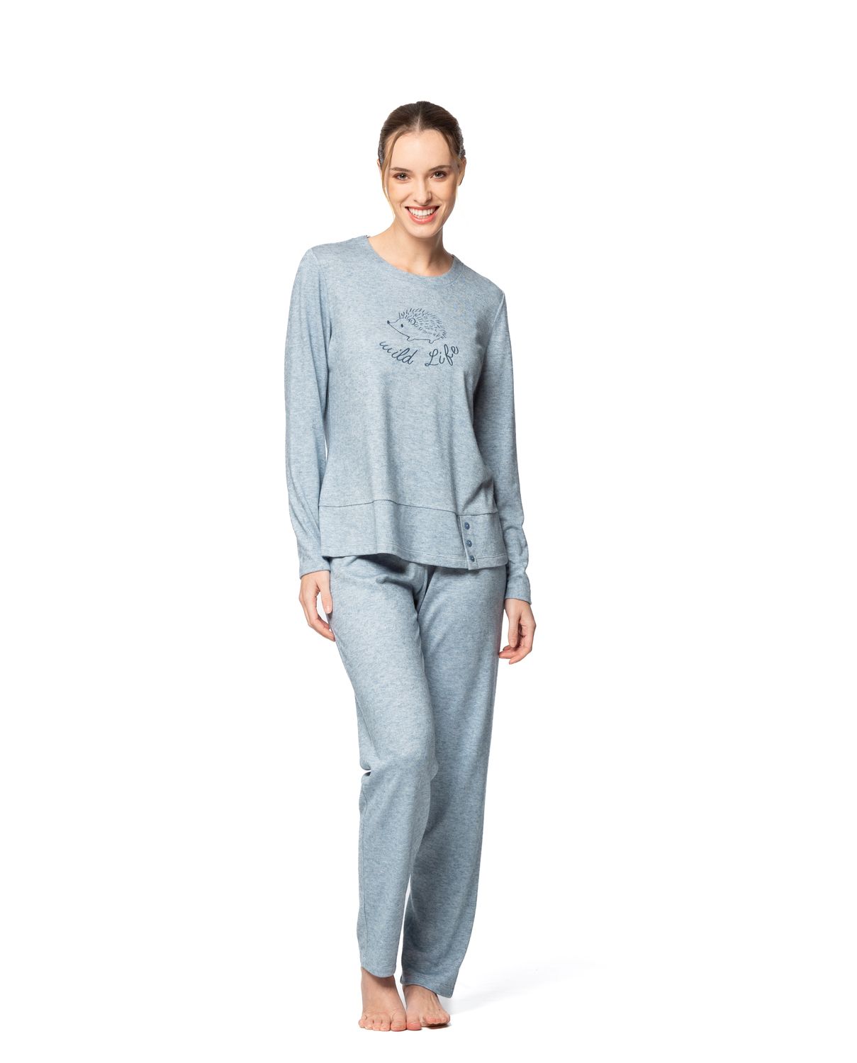 Egatex Pyjama Dames: Blauw, warm