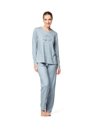 Egatex Pyjama Dames: Blauw, warm