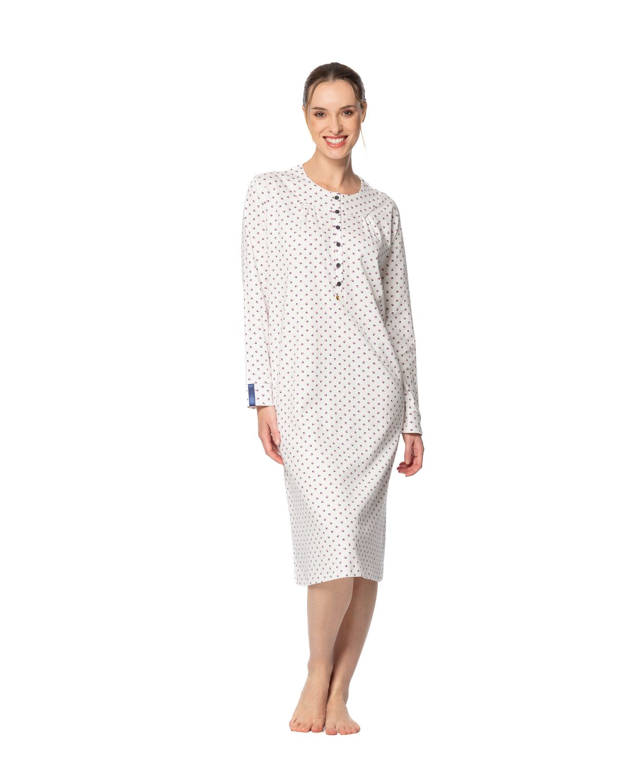 Egatex Nachthemd Dames: Interlock, Ecru, Lang model
