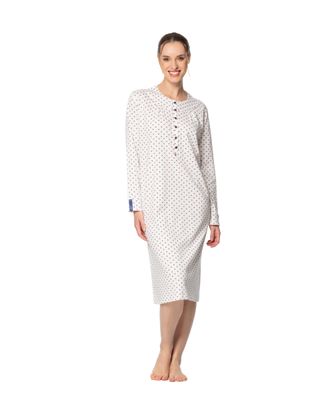 Egatex Nachthemd Dames: Interlock, Ecru, Lang model