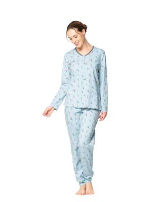 Egatex Pyjama Dames: Interlock, blauw