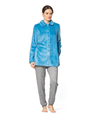 Egatex Kamerjas Dames: Blauw, met knopen, kort model