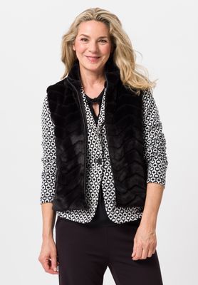 Frank Walder Bodywarmer: Zwart, bont jasje