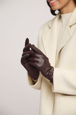 Rino &amp; Pelle Handschoenen Dames: Lederen buitenkant / suède binnenkant, bruin