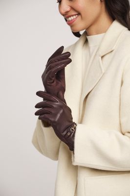 Rino &amp; Pelle Handschoenen Dames: Lederen buitenkant / suède binnenkant, bruin