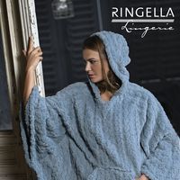 Ringella Poncho Dames: Aqua Blauw, warm ( TU maat )
