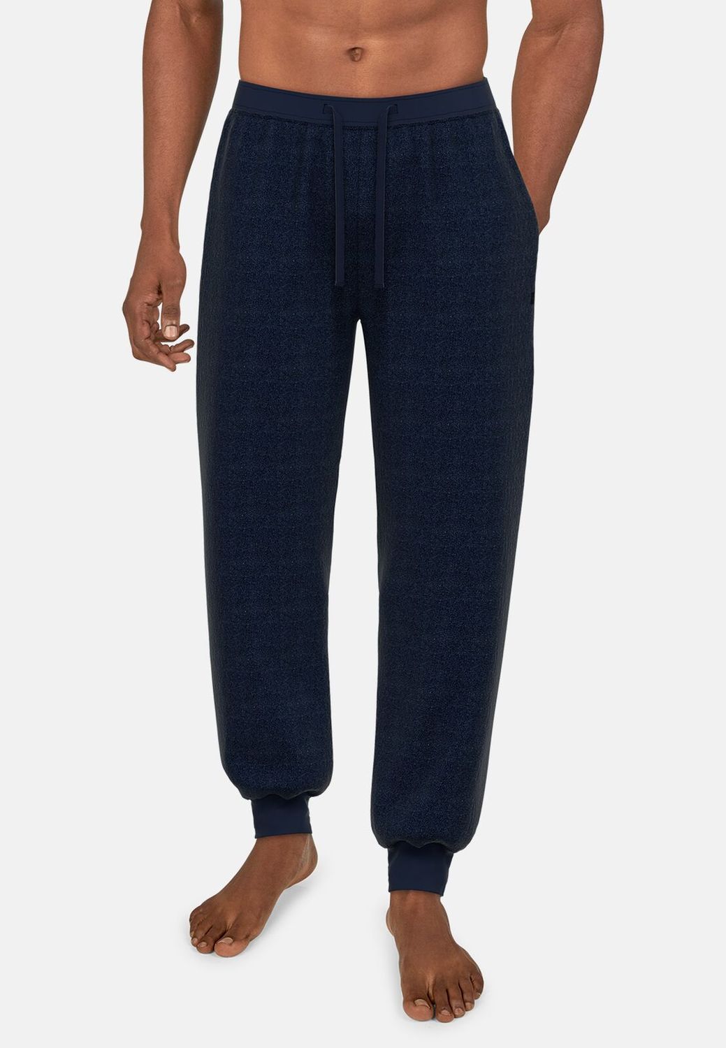 Tom Tailor Heren Trainingbroek: Badstof ( Terry ) Donker blauw