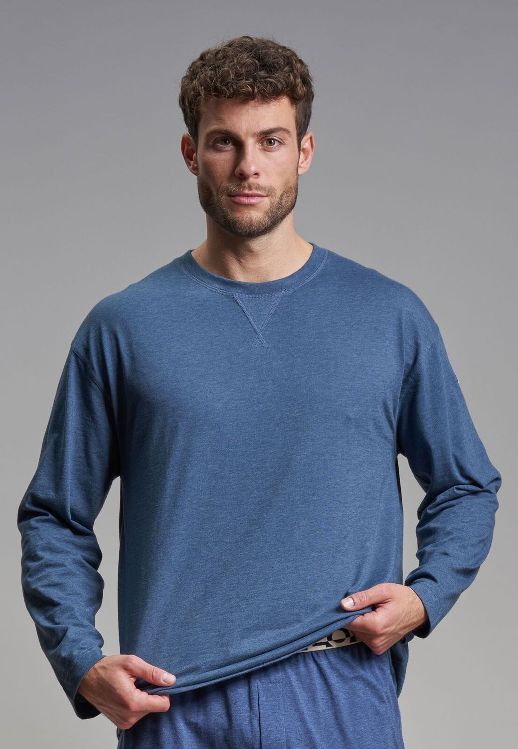 Tom Tailor Pyjama Heren: Flanel broek, effen shirt