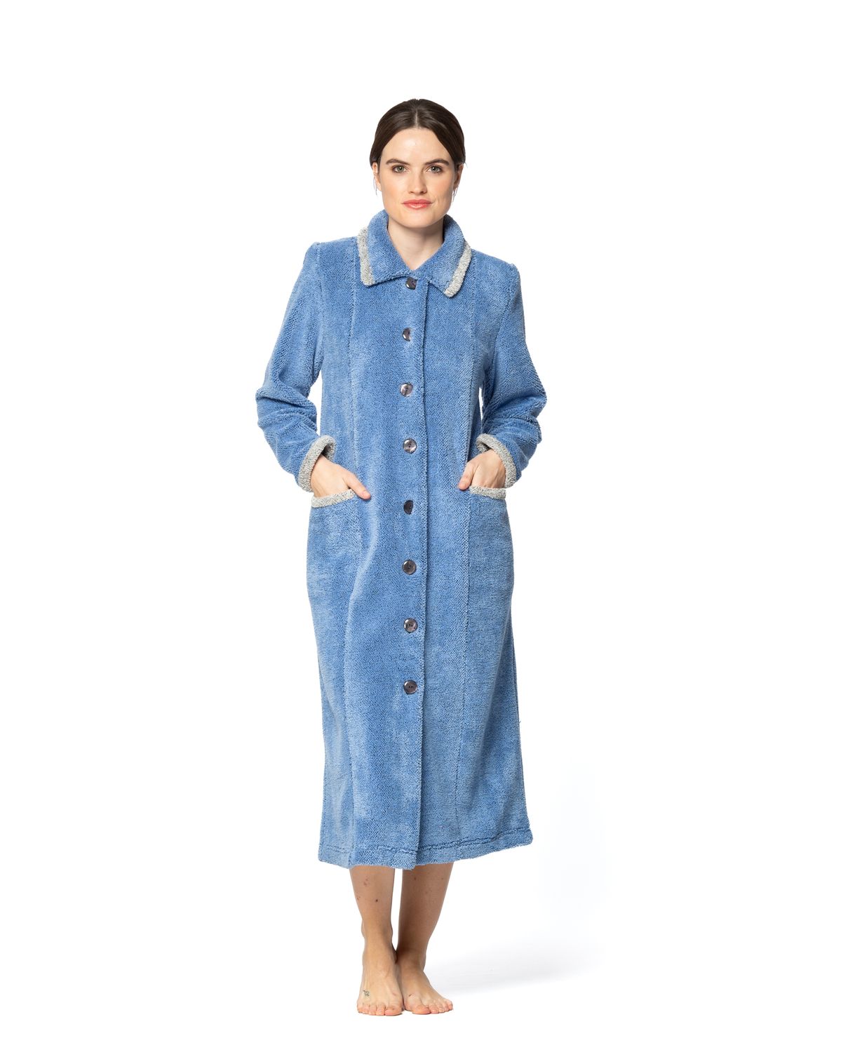 Egatex Kamerjas dames: Wintermodel, met knopen, Blauw