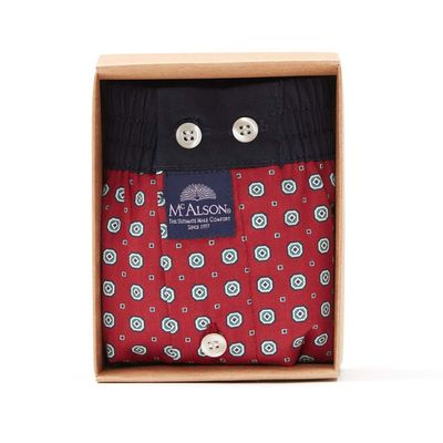 MC Alson Boxershort Heren: Bordeau, Los model met ingewerkte slip