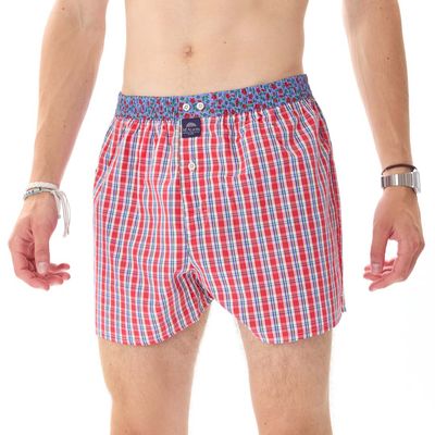 MC Alson Boxershort Heren: Carree met bloemen op band, Los model met ingewerkte slip