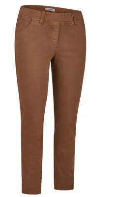 KJ Brand broek: Jenny, Elastiek in de lenden, cognac kleur