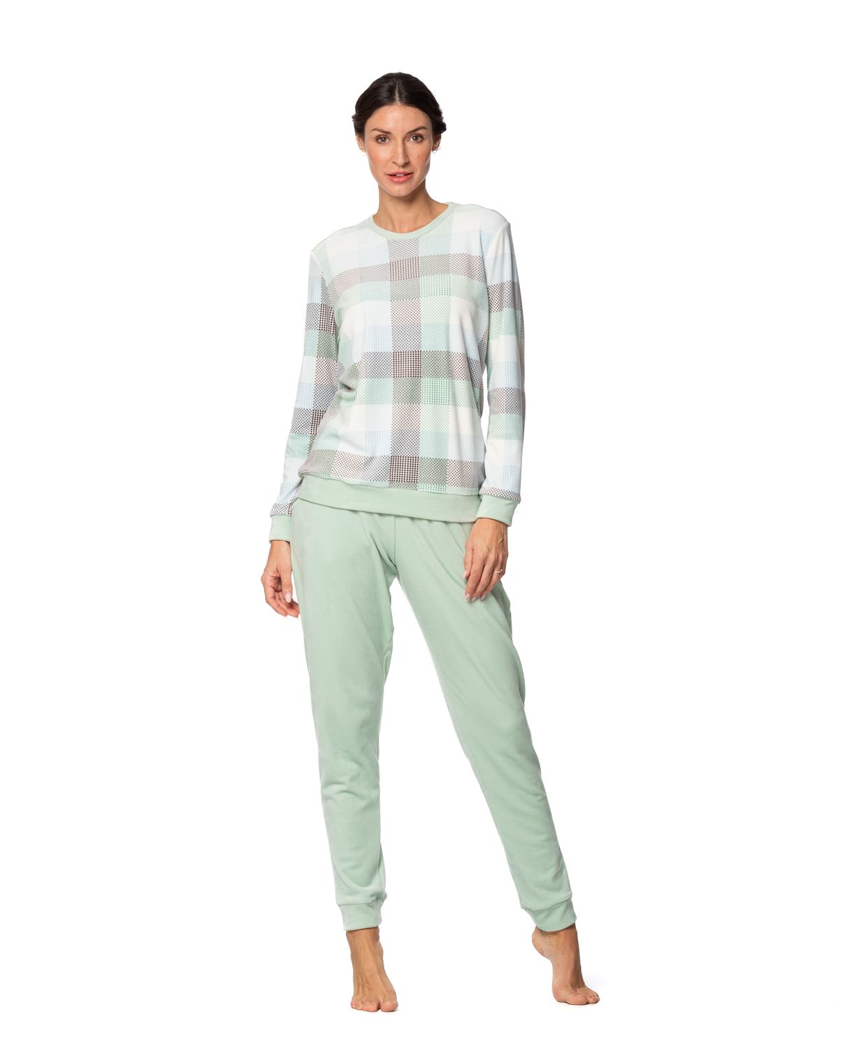 Egatex Dames Pyjama / Homewear: Velours, groen